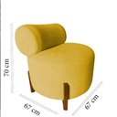 Ver imagem 6 de Kit 2 Poltronas Decorativa Mônaco Couro Amarelo
