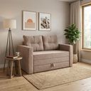 Ver imagem 1 de Sofá Cama 2 Lugares Casal 1,50 Mts Bouclê Luma Matrix Cor:boucle Marrom