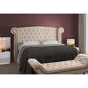 Ver imagem 4 de Cabeceira para Cama Box King 237cm Kendi Linho Off White com Bege - Sallar Home