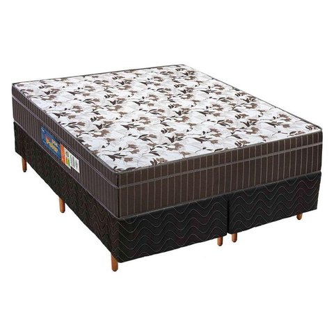 Cama Box Queen: Colchão Anatômico Polar D28/EP Orthoface + Base CRC Rústico Black(158x198)