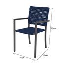 Ver imagem 6 de Kit 2 Cadeiras Marília Corda Náutica Base em Alumínio Premium Preto/azul Marinho