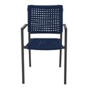 Ver imagem 3 de Kit 2 Cadeiras Marília Corda Náutica Base em Alumínio Premium Preto/azul Marinho