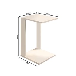 Mesa Pequena Apoio Lateral ao Sofá Criativo Off White - 2