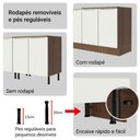 Ver mais imagens de Armário de Cozinha Completa 340cm Rustic/branco Veludo Lux Madesa 02 Rustic/branco Veludo