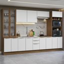 Ver imagem 1 de Armário de Cozinha Completa 340cm Rustic/branco Veludo Lux Madesa 02 Rustic/branco Veludo