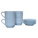 Ver imagem 4 de Jogo 4 Xícaras de Café e Chá com Pires - 150ml Empilháveis - Porcelana Branca