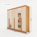 Ver imagem 3 de Guarda-Roupas Gênova 100% MDF 6 Portas 4 Gavetas 6 Espelhos
