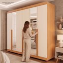 Ver imagem 7 de Guarda-Roupas Gênova 100% MDF 6 Portas 4 Gavetas 6 Espelhos