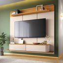 Ver imagem 1 de Home Painel Decorativo Suspenso Messier para Tv até 70 Polegadas Off White/cinamomo G26 - Gran Belo