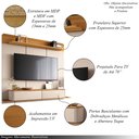 Ver imagem 3 de Home Painel Decorativo Suspenso Messier para Tv até 70 Polegadas Off White/cinamomo G26 - Gran Belo