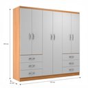 Ver imagem 3 de Guarda-roupa Casal New Encante 6 Portas 6 Gavetas Cinamomo/branco - Evidencia Móveis