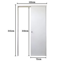 Kit Porta de Correr Pronta Sobrepor 210x72cm Germano - 3