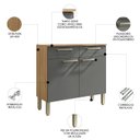 Ver imagem 3 de Balcão de Cozinha com Tampo 91cm Vivian Freijó/gris Z06 - Mpozenato