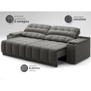 Ver imagem 6 de Sofá com Porta Copos Carregador Usb Ret Rec Samurai 2,30m Velosuede Cinza - Netsofas