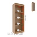 Ver imagem 3 de Armario Multiuso 2 Portas Vidro 160x60 Cm Am3111 Amendoa Tecno Mobili
