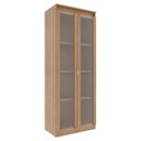 Ver imagem 1 de Armario Multiuso 2 Portas Vidro 160x60 Cm Am3111 Amendoa Tecno Mobili