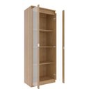 Ver imagem 6 de Armario Multiuso 2 Portas Vidro 160x60 Cm Am3111 Amendoa Tecno Mobili