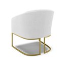 Ver imagem 5 de Kit 2 Poltronas Stella Bouclê Off White Base Metálica Industrial Dourado - D'Rossi