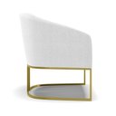 Ver imagem 6 de Kit 2 Poltronas Stella Bouclê Off White Base Metálica Industrial Dourado - D'Rossi