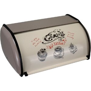 Porta Pão Home&co Metal 15x33x23cm Cinza e Branco