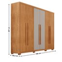 Ver imagem 3 de Guarda Roupa Casal Toronto 100 Mdf 6 Portas e 2 Gavetas com Pés Moderna Mobília
