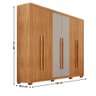 Guarda Roupa Casal Toronto 100 Mdf 6 Portas e 2 Gavetas com Pés Moderna Mobília - 3