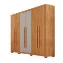 Ver imagem 2 de Guarda Roupa Casal Toronto 100 Mdf 6 Portas e 2 Gavetas com Pés Moderna Mobília