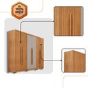 Ver imagem 5 de Guarda Roupa Casal Toronto 100 Mdf 6 Portas e 2 Gavetas com Pés Moderna Mobília