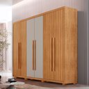 Ver imagem 1 de Guarda Roupa Casal Toronto 100 Mdf 6 Portas e 2 Gavetas com Pés Moderna Mobília
