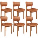 Ver imagem 1 de Kit 06 Cadeiras para Sala de Jantar Cozinha Living Estofada Dara L02 Couríssimo Camel - Lyam Decor