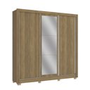 Ver imagem 4 de Guarda Roupa Casal 3 Portas de Correr com 2 Gavetas Espelho e Pés 223cm Cb01m570 Kappesberg