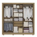 Ver imagem 5 de Guarda Roupa Casal 3 Portas de Correr com 2 Gavetas Espelho e Pés 223cm Cb01m570 Kappesberg