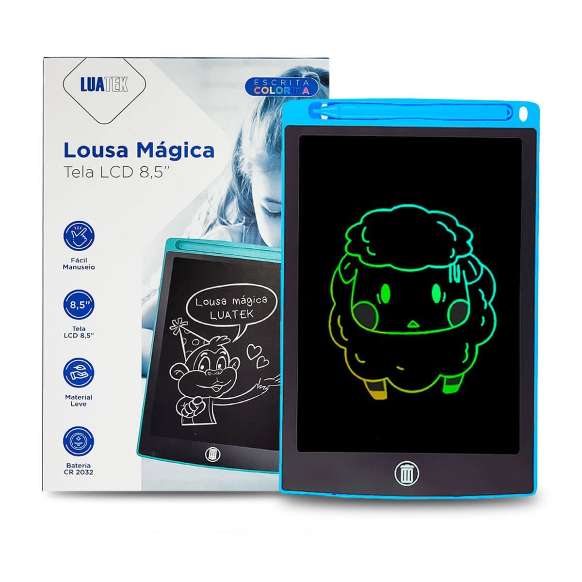 Lousa Digital Lcd Tablet para Escrever e Desenhos Colorida Luatek - 2