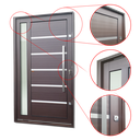 Ver imagem 3 de Porta Pivot.Alumínio Lamb.Miraggio c/Pux.D.Elite Marrom Corten 240x120 Brimak