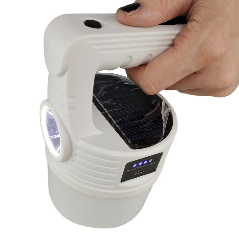 Luminaria Solar 2 Em 1 Lanterna Duplo Led Gancho Pendurar Acampamento A Prova De Agua Portatil - 15