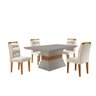 Conjunto Sala de Jantar Mesa Clarice 120x80cm Tampo Vidro/mdf Canto Reto com 4 Cadeiras Valentina - 3