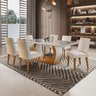 Conjunto Sala de Jantar Mesa Tampo de Vidro 6 Cadeiras Luanda - 2