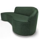 Ver imagem 5 de Sofá 3 Lugares Curvo Sala de Estar Living Firenze Direito D02 Couríssimo Verde 180 cm B-89 - Lyam