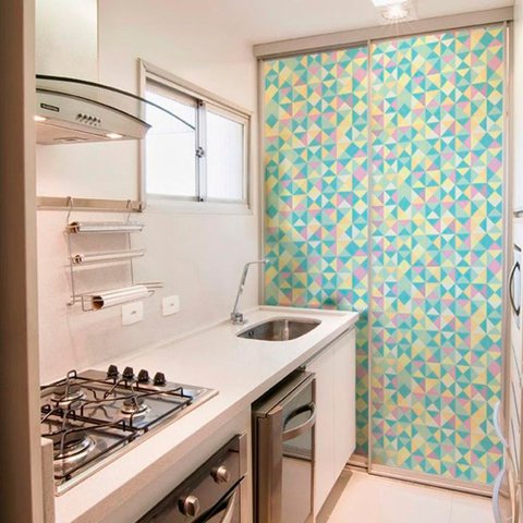 Adesivo Para Vidro Box Banheiro Jateado Decorado Retângulo Prova D'Agua - 0,60 x 2,00m