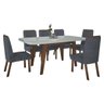 Sala de Jantar 160x80 MDF/Vidro 6 Cadeiras Alba Bom Pastor - 2