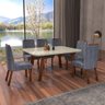 Sala de Jantar 160x80 MDF/Vidro 6 Cadeiras Alba Bom Pastor - 1
