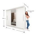 Ver imagem 5 de Guarda-Roupa Casal com Espelho MDF 3 Portas de Correr 4 Gavetas Milão Branco