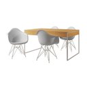 Ver imagem 6 de Mesa Jantar Industrial Canela 137X90Cm Com 4 Poltronas Brancas Base Ferro Br Cor: Canela
