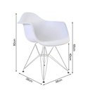 Ver imagem 3 de Mesa Jantar Industrial Canela 137X90Cm Com 4 Poltronas Brancas Base Ferro Br Cor: Canela