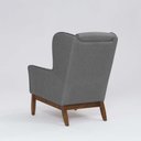 Ver imagem 6 de Poltrona Decorativa Realeza Base em Madeira Linho Cinza - Larbelle