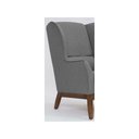 Ver imagem 4 de Poltrona Decorativa Realeza Base em Madeira Linho Cinza - Larbelle