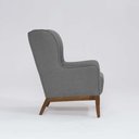 Ver imagem 5 de Poltrona Decorativa Realeza Base em Madeira Linho Cinza - Larbelle