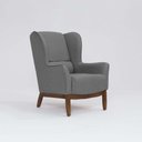 Ver imagem 3 de Poltrona Decorativa Realeza Base em Madeira Linho Cinza - Larbelle