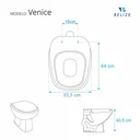 Ver imagem 3 de Assento Sanitario Poliester Venice Branco para vaso Belize