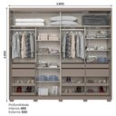 Ver imagem 6 de Guarda Roupa Casal Dream 2 Portas Deslizantes Avelã/Off White com Espelho – Móveis Henn
